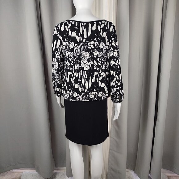 Nicole by Nicole Miller Black And White Open Shoulder/Arm One Piece Dress Size M - Picture 4 of 11